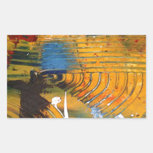 Abstracte kunst rechthoekige sticker