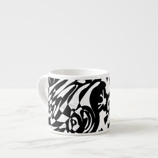 abstracte kunst: "Robot Dreams" Espresso Kop (Voorkant links)