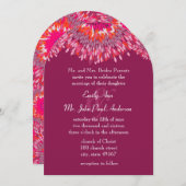 Abstracte kunst Rode frambozenroze bruiloft Kaart (Voorkant / Achterkant)