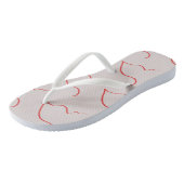 Abstracte Kunst Rode Schetspatroon Flip Flops (Schuin)
