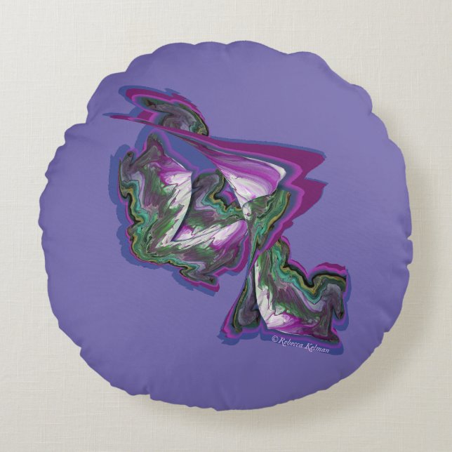 Abstracte kunst rond kussen (Voorkant)