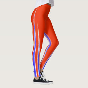 Abstracte Kunst Rood Blauw Wit Minimalisme Leggings