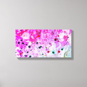 Abstracte kunst roze roodgroene moderne trendy canvas afdruk