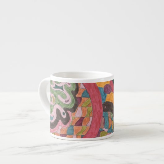 abstracte kunst "Roze stemming" Espresso Kop (Voorkant links)