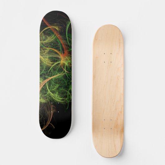 Abstracte kunst ruimte bloemen skateboard (Voorkant)