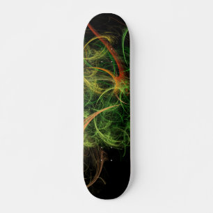 Abstracte kunst ruimte bloemen skateboard