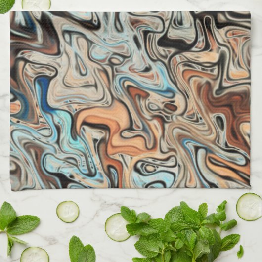 Abstracte kunst theedoek (Gevouwen)