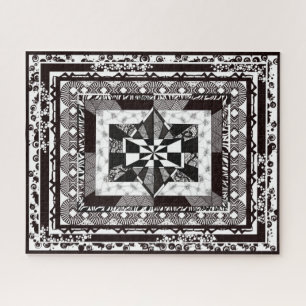 Abstracte kunst uitdagend zwart-wit superdetail legpuzzel