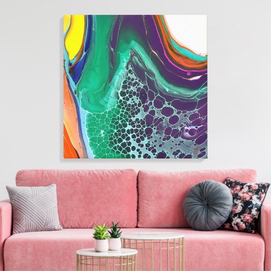 Abstracte Kunst Unieke Kleurrijke Canvasprint Canvas Afdruk (Insitu (Woonkamer))