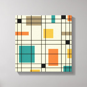 abstracte kunst van 1950 canvas afdruk