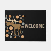 Abstracte kunst van Cool Funny Moose en Circles Deurmat (Voorkant)