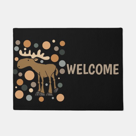 Abstracte kunst van Cool Funny Moose en Circles Deurmat (Voorkant)
