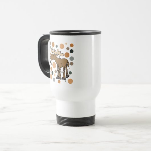 Abstracte kunst van Cool Funny Moose en Circles Reisbeker (Voorkant links)