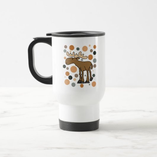 Abstracte kunst van Cool Funny Moose en Circles Reisbeker (Links)