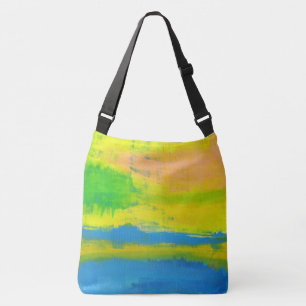 Abstracte kunst van Cool Sunny Yellow Coral Crossbody Tas