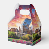 Abstracte Kunst van de Dayton Skyline Bedankdoosjes (Achterkant)