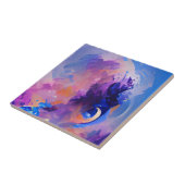 Abstracte kunst van de Indigolavender Tegeltje (Zijkant)