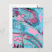 Abstracte kunst van de lenteswatt briefkaart (Voorkant / Achterkant)