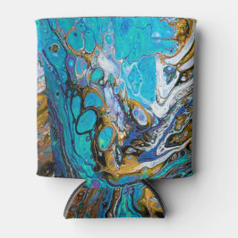 Abstracte kunst van de rivier de Turquoise, water  Blikjeskoeler