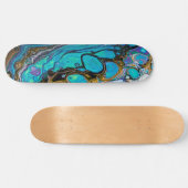 Abstracte kunst van de rivier de Turquoise, water Skateboard (Horizontaal)