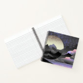 Abstracte kunst van de Whimsical Moon en Mountains Notitieboek (Binnen)