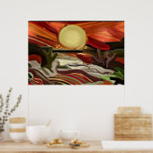 Abstracte kunst van de Zuidwestelijke Skies Poster (Keuken)