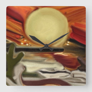 Abstracte kunst van de Zuidwestelijke Skies Vierkante Klok