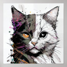 Abstracte kunst van een poes