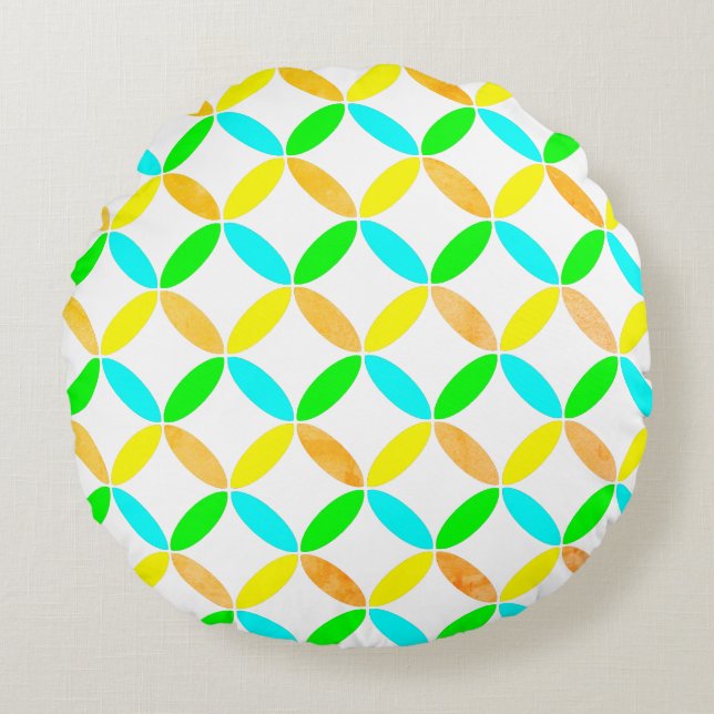 Abstracte kunst van Ellipse Pattern Rond Kussen (Voorkant)