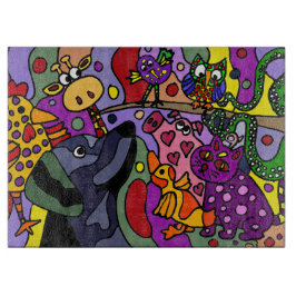 Abstracte kunst van geweldige dieren snijplank
