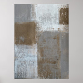 abstracte kunst van grijs en beige poster