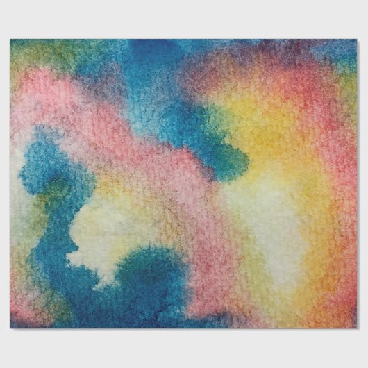 Abstracte kunst van kleurrijke heldere inkt en wat cadeaupapier (Vlak)