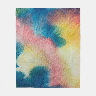 Abstracte kunst van kleurrijke heldere inkt en wat fleece deken
