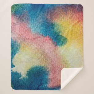 Abstracte kunst van kleurrijke heldere inkt en wat sherpa deken