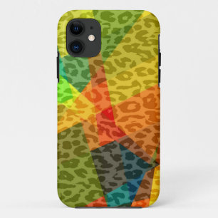 Abstracte kunst van Leopard Cubism   Geometrisch p iPhone 11 Hoesje