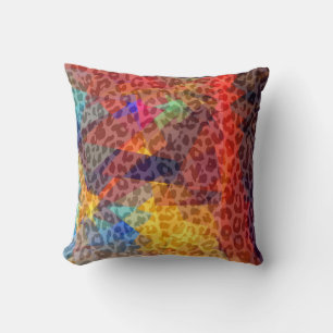 Abstracte kunst van Leopard Cubism Geometrisch p Kussen