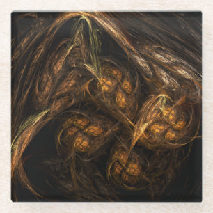 Abstracte kunst van moeder aarde glazen onderzetter
