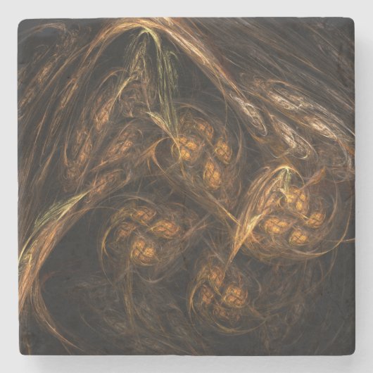 Abstracte kunst van moeder aarde stenen onderzetter (Voorkant)