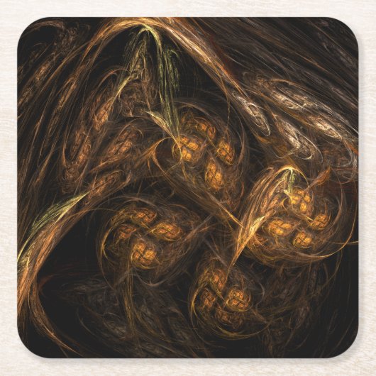 Abstracte kunst van moeder aarde vierkante kartonnen onderzetter (Voorkant)