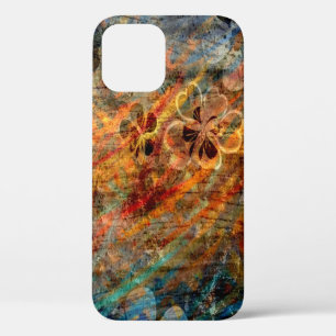 Abstracte Kunst van Oude Bloemen iPhone 12 Pro Hoesje