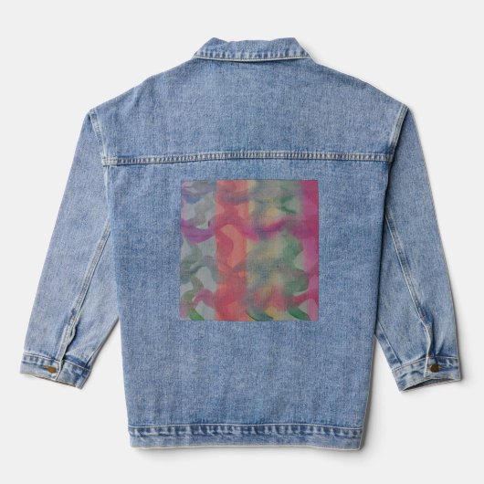 Abstracte kunst van pasta denim jacket (Achterkant)