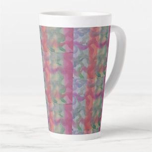 Abstracte kunst van pasta latte mok