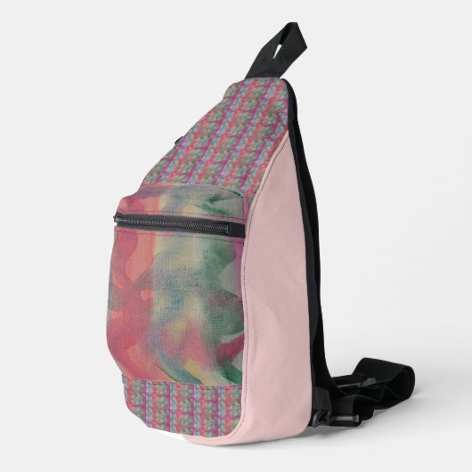 Abstracte kunst van pasta sling bag (Rechterhoek)