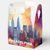 Abstracte kunst van Philadelphia Skyline Bedankdoosjes (Geopend)
