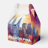 Abstracte kunst van Philadelphia Skyline Bedankdoosjes (Voorkant Zijde)