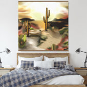 Abstracte kunst van Southwest-woestijn Canvas Afdruk (Insitu (Slaapkamer))
