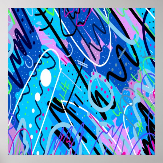 Abstracte Kunst van Sterrenbeelden Poster (Voorkant)