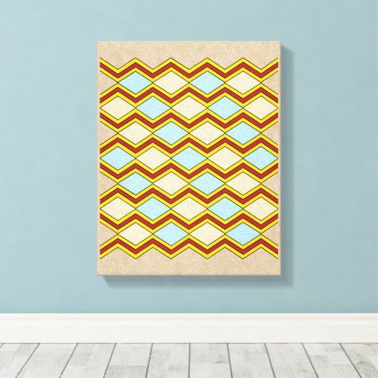 Abstracte kunst van zigels en diamanten canvas afdruk (Insitu (Houten vloer))