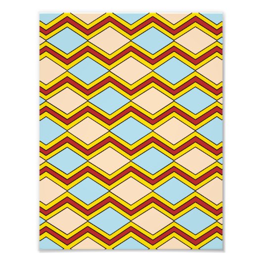 Abstracte kunst van zigels en diamanten foto afdruk (Voorkant)