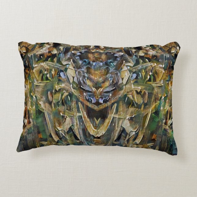 abstracte kunst "vieren" accent kussen (Achterkant)